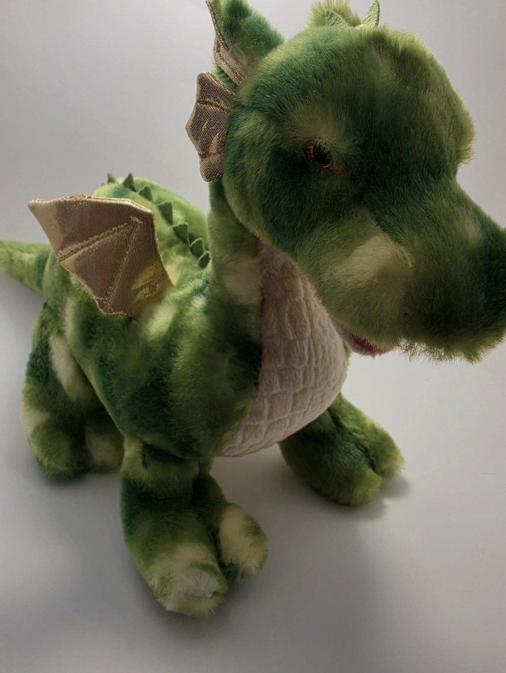 Aurora World Dragon Plush, Vollenth The Green Dragon Gold Wings (12 inch)